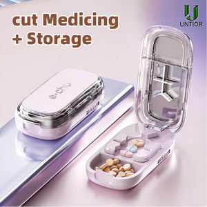 Coupe-pilules en plastique en gros, plusieurs tailles, avec protection de lame de sécurité, ajustement coulissant, portable et durable - Product Image 3