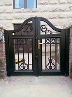 Elektrische aluminiumlegering buitendeur met poedercoating, moderne luxe stijl, aanpasbare afmetingen, huiselijke beveiliging, UV-bestendig.