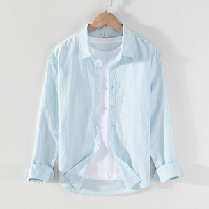 <span class=keywords><strong>Camicia</strong></span> <span class=keywords><strong>di</strong></span> <span class=keywords><strong>lino</strong></span> Business Casual da <span class=keywords><strong>uomo</strong></span> primavera ed estate nuova <span class=keywords><strong>camicia</strong></span> a maniche lunghe in cotone e <span class=keywords><strong>lino</strong></span> - Product Image 6