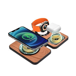 Estación de carga inalámbrica rápida de madera de cerezo compatible <span class=keywords><strong>con</strong></span> <span class=keywords><strong>iPhone</strong></span> 15 ProMax 14 Pro Max S24 /S24Ultra <span class=keywords><strong>AirPods</strong></span> Pro - Product Image 2