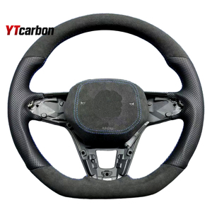 Volant en cuir suédé italien personnalisé YTcarbon pour New <span class=keywords><strong>Caddy</strong></span> Crafter California, pièces automobiles modifiées, accessoires intérieurs de voiture - Product Image 4