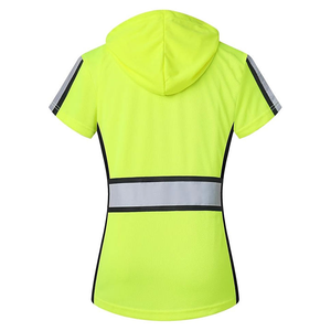 Polo de Golf reflectante de secado rápido amarillo fluorescente de alta visibilidad, Chaleco de Flash LED de tela de poliéster suave transpirable para - Product Image 3