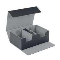 MIO Wholesale 400+ Boîte de rangement en cuir PU et velours pour jeux de cartes TCG/cartes flash PKM et jeux de société avec compartiment de rangement pour dés