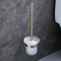 Ensemble de brosse de toilette murale en acier inoxydable Honeyson, brosse de nettoyage de salle de bain à long manche GJ2211