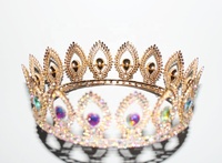 Diamant AB personnalisé gratuit Gagnant rond complet Pageant Diadème or cristal reine couronnes rondes complètes
