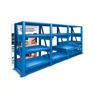 Fami System Ar Rear <b>Wall</b> Shelving <b>Unit</b> 850x2010 Mm Blue Ral5012 <b>Storage</b> Solution - Product Image 3