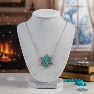 Turquoise Flocon De Neige Collier Turc Gros Fabriqués À La Main À La Mode Turquie 925 Bijoux En Argent Sterling - Product Image 3