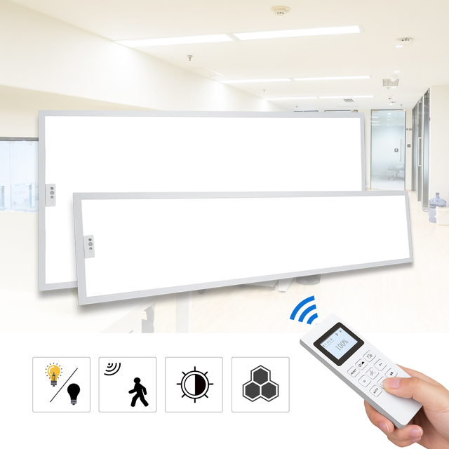 Smart Zigbee Dimmable LED Panel Light 2x4FT 60x120cm Power Tunable Anti-Glare Recessed Ceiling Lamp for Office Commercial Space