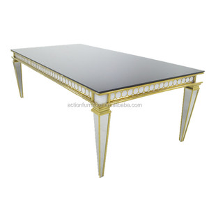 Romantique En Métal Doré <span class=keywords><strong>Cadre</strong></span> Dinant la Table de Mariage En Acier Inoxydable Pour La Réception de L'hôtel - Product Image 5