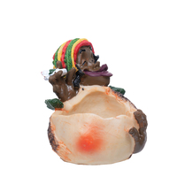Cenicero Creativo de Resina con Diseño de Cigarro Rasta Jamaicano, Cenicero Portátil Redondo de Bolsillo