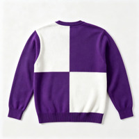 Pull-over en maille ajourée à manches longues pour femme, col rond, coupe oversize, style décontracté, Factory Fashion