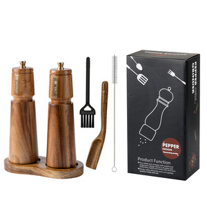 Muối Và Hạt Tiêu Máy Xay Keo Gỗ Gia Vị Hạt Tiêu Mill Với Mạnh Mẽ Có Thể Điều Chỉnh Gốm Máy Xay Nhà Bếp Công Cụ Nấu Ăn - Product Image 1