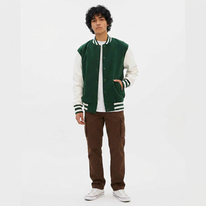 2026 Custom Logo Front Embroidery <b>Baseball</b> Varsity <b>Jackets</b> 100% Cotton Wholesale Women <b>Men's</b> Winter Streetwear - Product Image 1