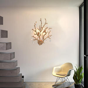 New Arrival Bedroom Living <b>Room</b> Wall <b>Light</b> Sconce Vintage Gold Copper Indoor <b>Led</b> Crystal Wall Lamps Modern - Product Image 2