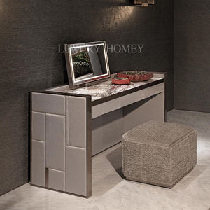 イタリアの高級デザインの寝室セットモダンな木製家具布張りのベッドダブルベッドレザーヘッドボードキングサイズベッドルームセット - Product Image 3