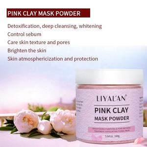 Masque en poudre d'argile <span class=keywords><strong>rose</strong></span>, nettoyage en profondeur, affinage des pores, éclaircissement, purification, exfoliation, masque facial à la boue <span class=keywords><strong>florale</strong></span>, kaolin 160g - Product Image 2