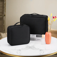 Sac de Maquillage Professionnel Portable en Cuir PU pour Voyage, Trousse de Rangement avec Poignée, Organisateur pour Artistes, Commande Mixte en Gros Prête à Expédier