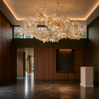 Luminaire suspendu LED en forme de fleur, réglable en hauteur, pour hall d'exposition, restaurant, centre commercial, hall d'hôtel