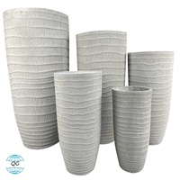 Set Pot Bunga Beton Ramah Lingkungan Modern Desain Minimalis untuk Taman Rumah Luar Ruangan, Tanpa Lapisan