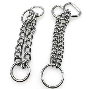 Cadena de Metal plateada para perros, tira reflectante duradera, Collar ajustable con anillos en D para accesorios de cadena para perros Martingale - Product Image 6