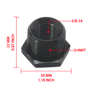 Adaptateur de conversion de filetage de filtre moteur en aluminium noir 5/8-24 vers 3/4NPT, pièces de modification automobile JXSS011G - Product Image 1