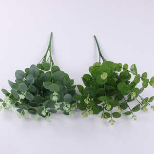 F01 16 Tallos de Eucalipto Artificial, Hojas Falsas de Eucalipto Silver Dollar, Ecológicas, Resistentes a los Rayos UV, para Hogar, Hotel, Centro Comercial, Uso Comercial - Product Image 3