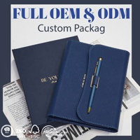 Ensemble cadeau de carnet personnalisé, logo OEM personnalisé, carnet en cuir PU relié, impression de carnets, organiseur avec stylo et boîte à papier