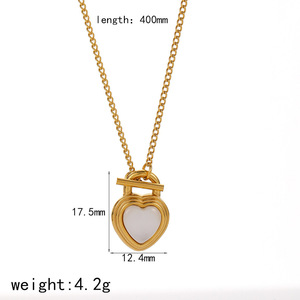 สร้อยคอจี้โอปอลสำหรับผู้หญิงทำจากสเตนเลสสตีลสีทอง18K พร้อมจี้รูปหัว<span class=keywords><strong>ใจ</strong></span>ของแมว - Product Image 6