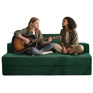 Ghế <span class=keywords><strong>sofa</strong></span> gấp Fantico cỡ Queen, có thể chuyển đổi thành giường, tựa lưng và tay vịn bằng mút xốp, tay vịn thẳng di động, ghế giường đa năng, kích thước lớn - Product Image 1