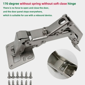 Acier laminé à froid de haute qualité, finition nickel, angle réglable à 165 degrés, fermeture douce, dissimulé, pour meubles de cuisine et scolaires - Product Image 6