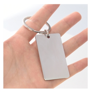 신제품 맞춤형 모양 로고 레이저 각인 무지 스테인리스 스틸 유광 키체인 - Product Image 1