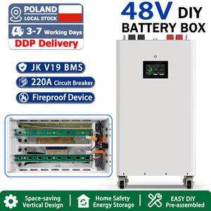 EU DDP Vertical 16s 51.2v 48V Lifepo4 Battery <b>DIY</b> <b>Kits</b> wiht JK 200A V19 BMS 220A Circuit Breaker Fireproof Device CANBUS RS485 - Product Image 1