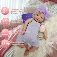 Poupées reborn réalistes 42 cm/18 pouces, nouveau-né fille réaliste en silicone intégral, accessoires, certifiées CE, collection de cadeaux de fêtes