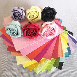थोक उच्च गुणवत्ता बड़े 64cm * 64cm सादे Diy क्रेप रंग Origami पैकेजिंग पुष्प कागज