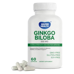 OEM/ODM <span class=keywords><strong>Ginkgo</strong></span> <span class=keywords><strong>Biloba</strong></span> 125mg 60 capsules végétariennes soutient la fonction cérébrale équivalent à 500mg par portion pour adultes - Product Image 2