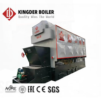 Boiler Uap Grate Reciprocating Biomassa DZW 4Ton/jam Pabrik Asli, Boiler Berbahan Bakar Serpihan Kayu dan Kulit Kelapa untuk Industri Makanan dan Tekstil