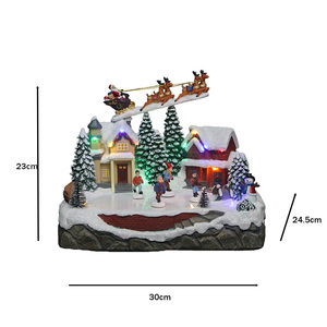 Ensemble <span class=keywords><strong>de</strong></span> maisons <span class=keywords><strong>de</strong></span> village <span class=keywords><strong>de</strong></span> <span class=keywords><strong>Noël</strong></span> animées <span class=keywords><strong>de</strong></span> style européen faites à la main avec <span class=keywords><strong>musique</strong></span>, lumières et figurines mobiles pour décoration <span class=keywords><strong>de</strong></span> maison en période des fêtes avec LED - Product Image 4