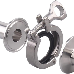 Phụ kiện ống thép không gỉ 304 vệ sinh, kiểu kẹp ba điểm, có mặt bích và gioăng, sản xuất tại Trung Quốc - Product Image 1