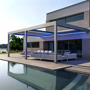 Pérgola de Aluminio Personalizada al por Mayor OEM, Tamaños 3x3, 3x4, 6x4m, Estructura con Recubrimiento en Polvo, Pérgola Retráctil Eléctrica para Exteriores y Patios - Product Image 2
