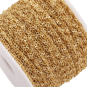 Cadena de Acero Inoxidable Chapada en Oro con Forma de Ocho, 2.3mm X 5mm, Cadena Geométrica para Clavícula, Material para Collar de Joyería DIY - Product Image 5