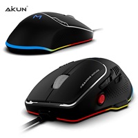 Souris de jeu programmable AIKUN filaire + sans fil 2,4 G - Rétroéclairage RVB dynamique réglable - 7 touches macro - DPI commutable 16000 - Touche Fire