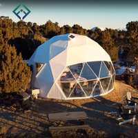 Toit de luxe en PVC chauffé Eco préfabriqué dôme géodésique transparent hôtel tente de glamping maison désert tente dôme ronde pour le camping