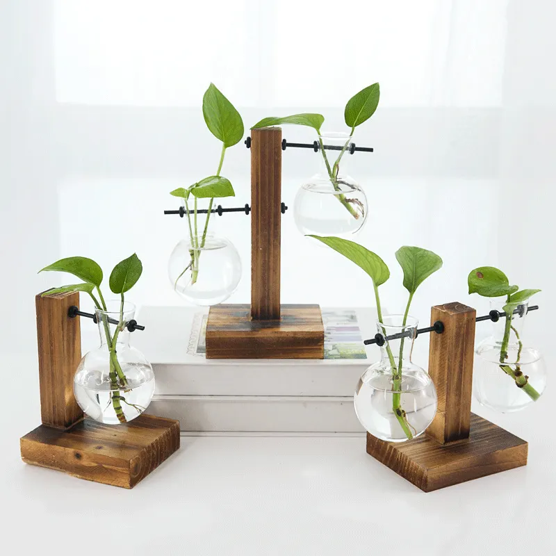 Hydrocultuur Vaas Vintage Desktop Plant Terrarium Planter Bol Water Planten Voortplanting Stations Libra Planter Glazen Vaas