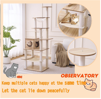 Structure d'escalade pour chat - Nouvelle capsule spatiale, grande plateforme de saut en corde, griffoir, niche et arbre à chat intégrés