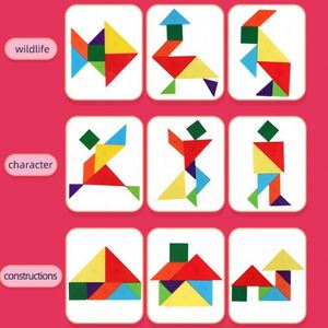 Jeux de puzzle stimulants pour les voyages en voiture, défis éducatifs de puzzles à motifs, blocs magnétiques Tangram - Product Image 4