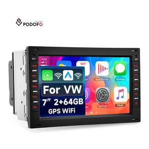Radio de Auto Android Podofo Doble DIN de 7'' <span class=keywords><strong>2</strong></span>+64G con Carplay/Auto Inalámbrico, BT, GPS y FM para VW BORA/POLO/PASSAT, Venta al Por Mayor OEM/ODM - Product Image 1