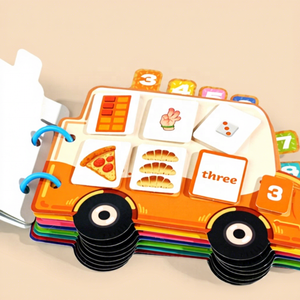Nuevos Libros Sensoriales Montessori <span class=keywords><strong>de</strong></span> Papel 2026 para Aprender Números, Libros Silenciosos Reutilizables con Velcro, Juguetes Educativos con Forma <span class=keywords><strong>de</strong></span> Coche para Niños, CE CPC - Product Image 2