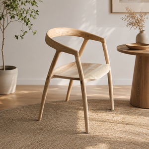 Made with quality <b>teak</b> <b>wood</b> this chair offers sturdy seating and a warm natural look <b>for</b> modern living spaces - Product Image 1