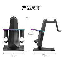 Cross-border Meta untuk 3S/3 Fast Charging Stand Aksesoris VR Rak Penyimpanan Desktop Display dengan Efek Pencahayaan RGB Model