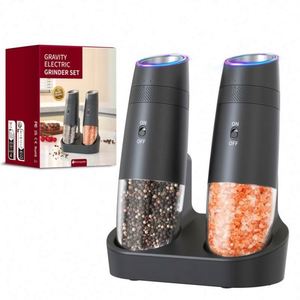New ABS Plastic Salt & <b>Pepper</b> <b>Grinder</b> Set with Rechargeable Charging Base LED 6 Adjustable Coarseness Gravity Gift Set - Product Image 1